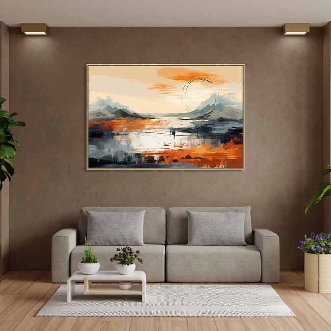 Handmade canvas Painting for Living Room : the-mountains