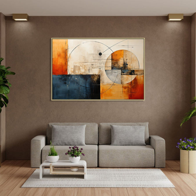 Handmade canvas Painting for Living Room : the-shapes