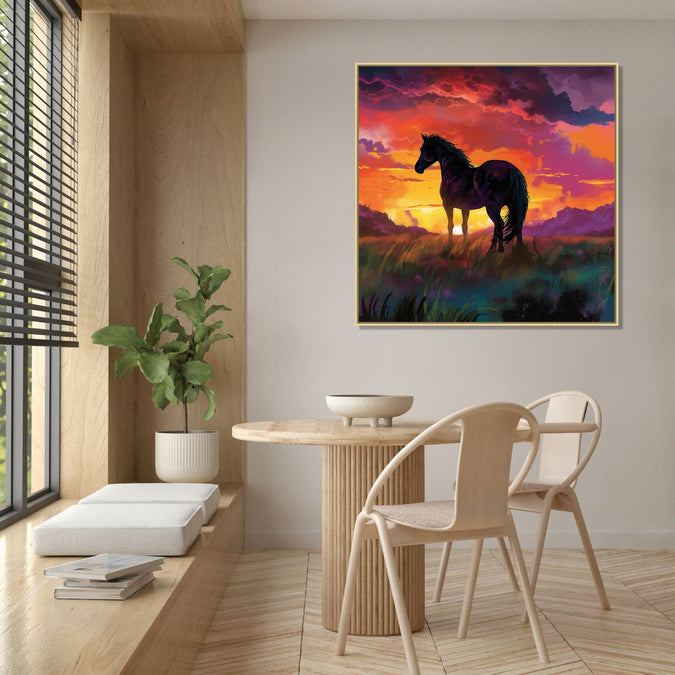 Handmade canvas Painting for Living Room : the-sunrise-shadow