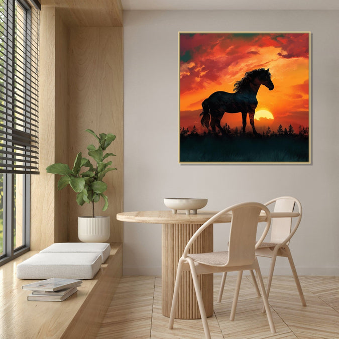 Handmade canvas Painting for Living Room : the-sunset-shadow