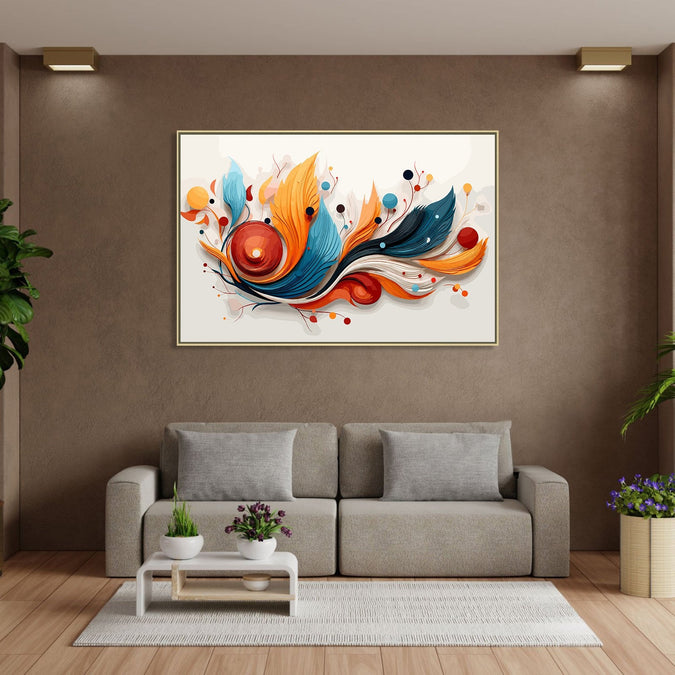 Handmade canvas Painting for Living Room : unfurling-curls