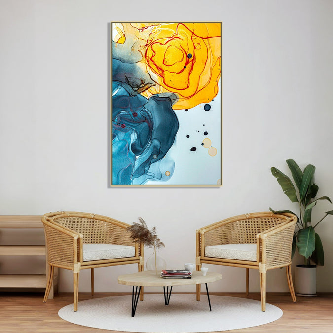 Handmade canvas Painting for Living Room : water-fire