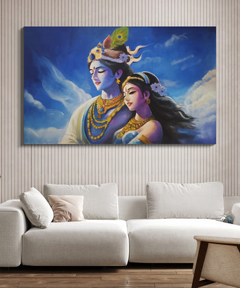 Radha krishna abstract painting | Radha krishna painting on canvas