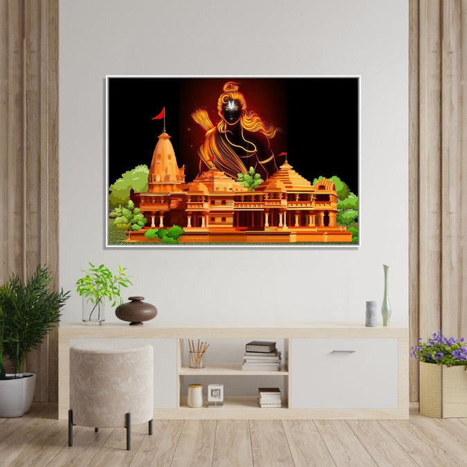 Large Painting for Living Room  : ram-mandir-horizontal