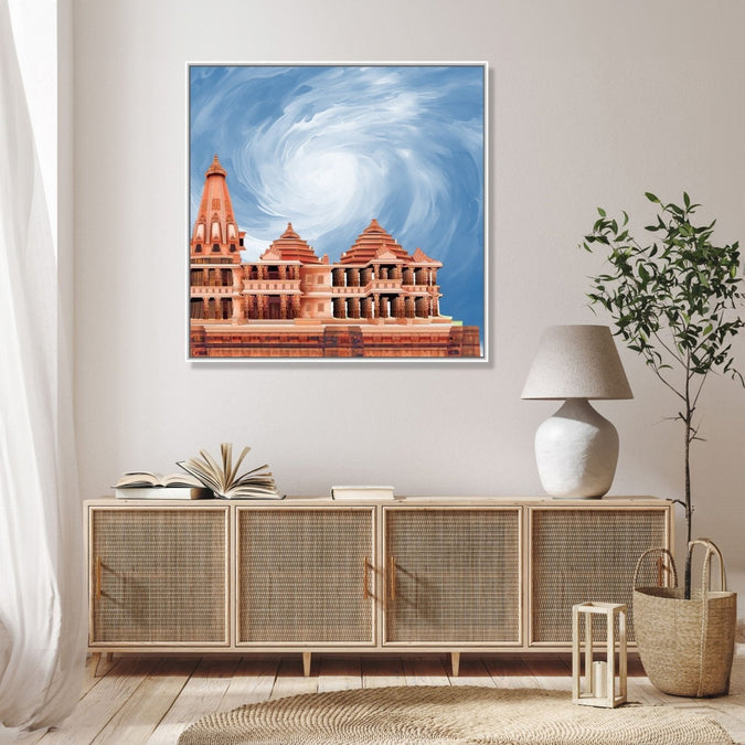 Large Painting for Living Room  : ram-mandir-spiral