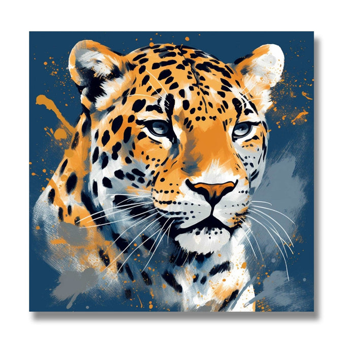 Leopard with dark blue background 