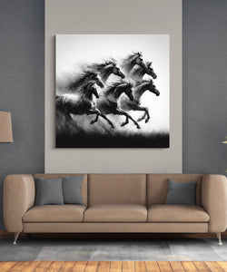 Running Seven Horses in Monochrome