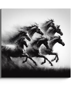 Running Seven Horses in Monochrome