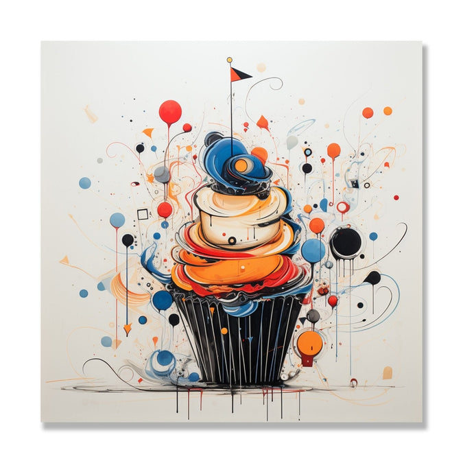 Orange black blue cupcake 