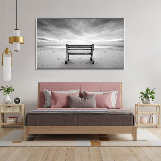 Painting for Drawing Room: A Bench on a quite beach