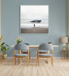 Painting for Drawing Room: Minimalistic Painting of a Man looking at a beached whale