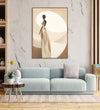 Painting for Home:A flowy abstract figurine women in drark brown and beige colours