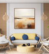 Painting for Home:Minimalistic abstract with grey, white, yellow, orange and dark brown heus