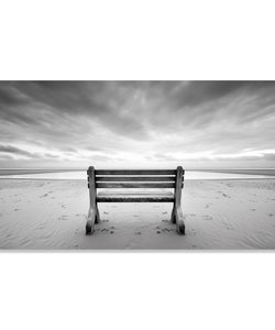 Painting for Living Room:A Bench on a quite beach