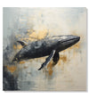 Painting for Living Room:A Black grey Whale in abstract background