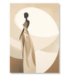 Painting for Living Room:A flowy abstract figurine women in drark brown and beige colours