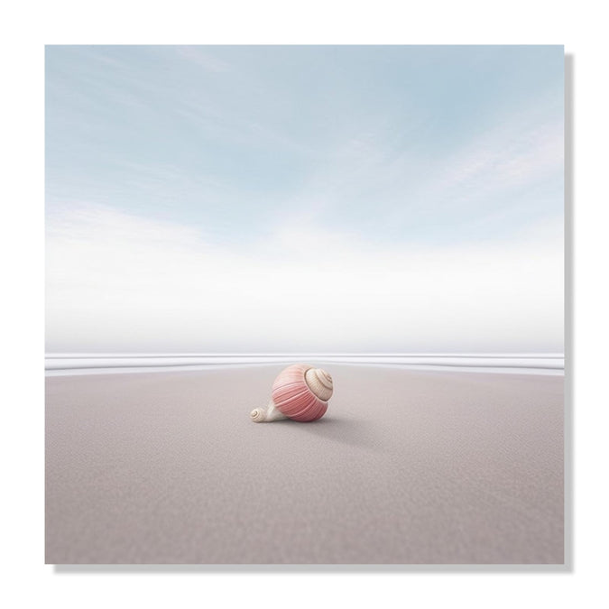 Painting for Living Room:A pink seashell on a beach