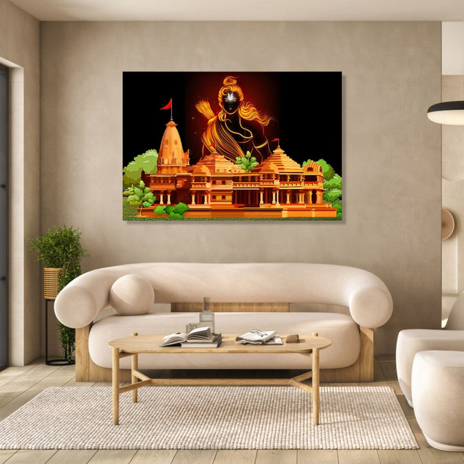 Painting for Living Room : ram-mandir-horizontal