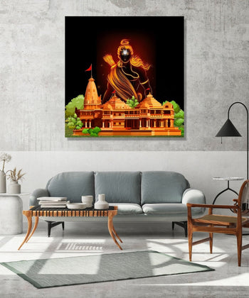 Painting for Living Room : ram-mandir-square