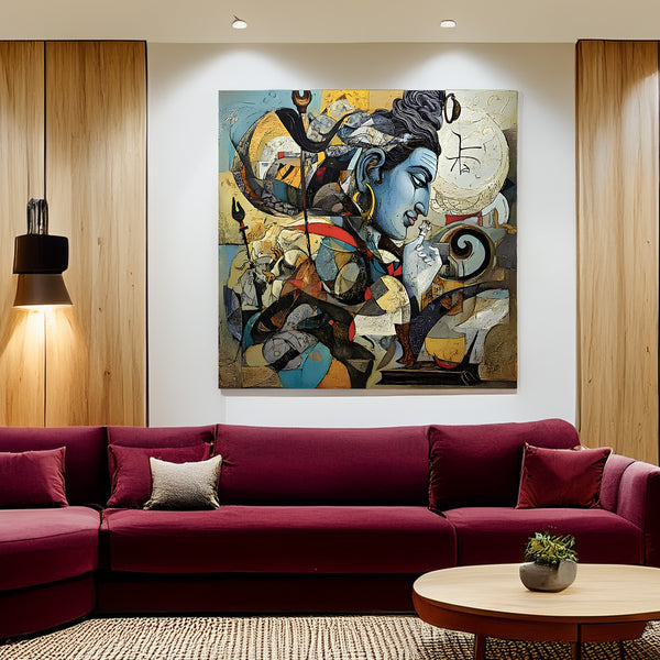 shiva abstract oil painting