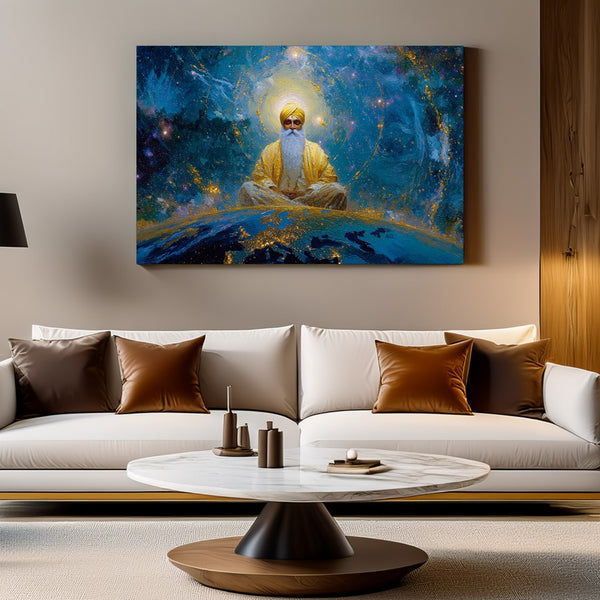 Guru Nanak Dev Ji Cosmic Meditation Painting