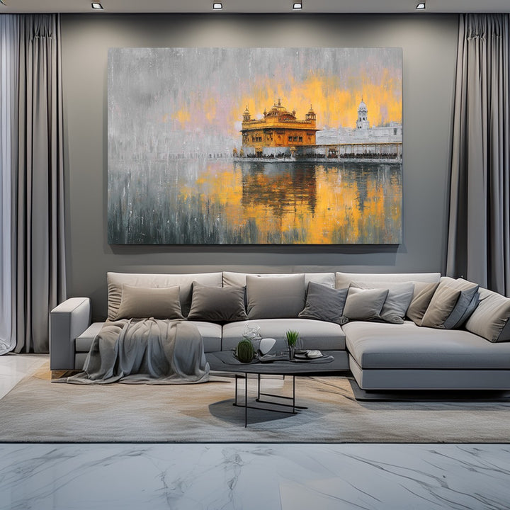 Golden Temple Abstract Painting