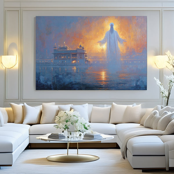 Divine Guru Emerging from Golden Temple Light