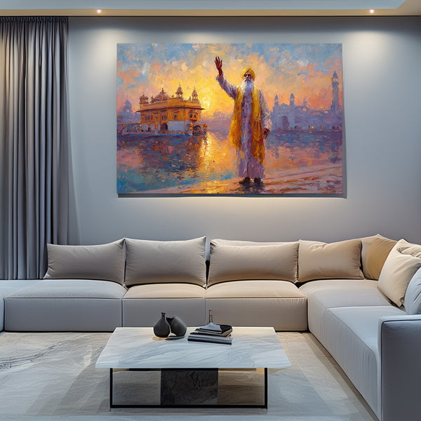 Sikh Saint Walking with Disciples