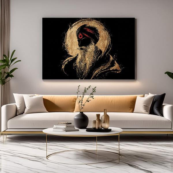 handmade sikh saint painting