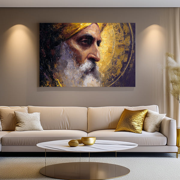 oil painting of sikh saints