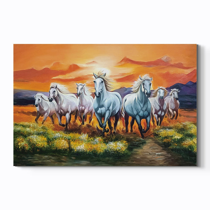 7 Horses Oil Colour (36*24)