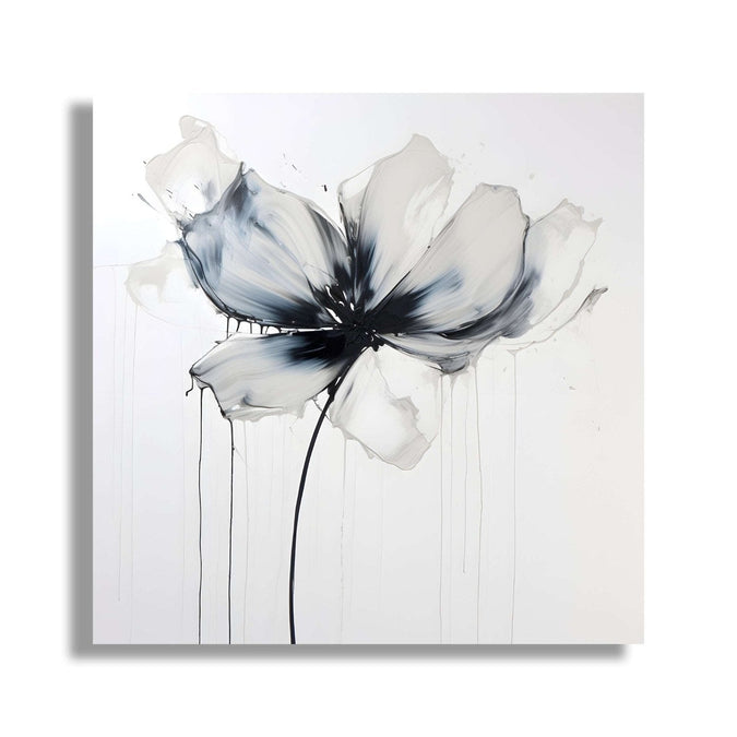 Single water colour flower, grey scale 