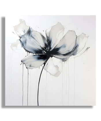 Single water colour flower, grey scale 