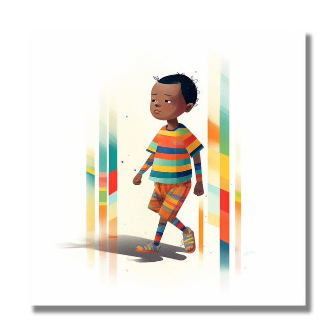 Small african boy, colourful dress 