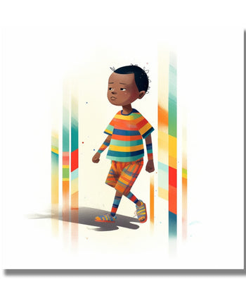 Small african boy, colourful dress 