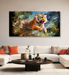 Tiger jumping out of abstract background Room 1