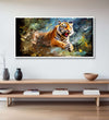 Tiger jumping out of abstract background Room 4