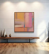 abstract painting of Pastel pink, beige straight strokes Room 1