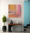 abstract painting of Pastel pink, beige straight strokes Room 2