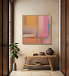 abstract painting of Pastel pink, beige straight strokes Room 4