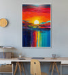 abstract painting of vibrant colourful sunset and reflection Room 3