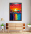 abstract painting of vibrant colourful sunset and reflection Room 4