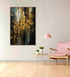 bursts of golden color against a backdrop of contrasting earthy monochromes : Living room Paintings