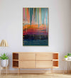 rhythmic flow of blue against the tranquil grey and invigorating orange : Personal room Paintings