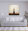 solitary figure stands beside a towering vertical stone henge : Personal room Paintings