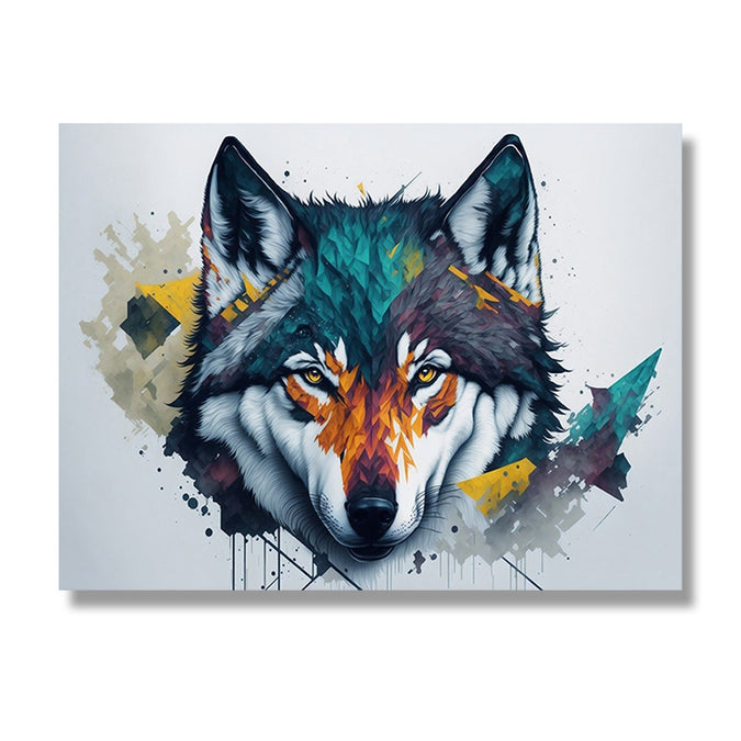 teal green and yellow Wolf 