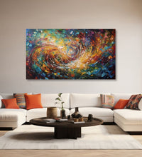 abstract painting of Subtle Colourful background with two swirls lines towards centre Room 1