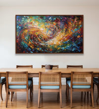 abstract painting of Subtle Colourful background with two swirls lines towards centre Room 2