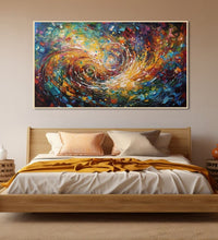 abstract painting of Subtle Colourful background with two swirls lines towards centre Room 4